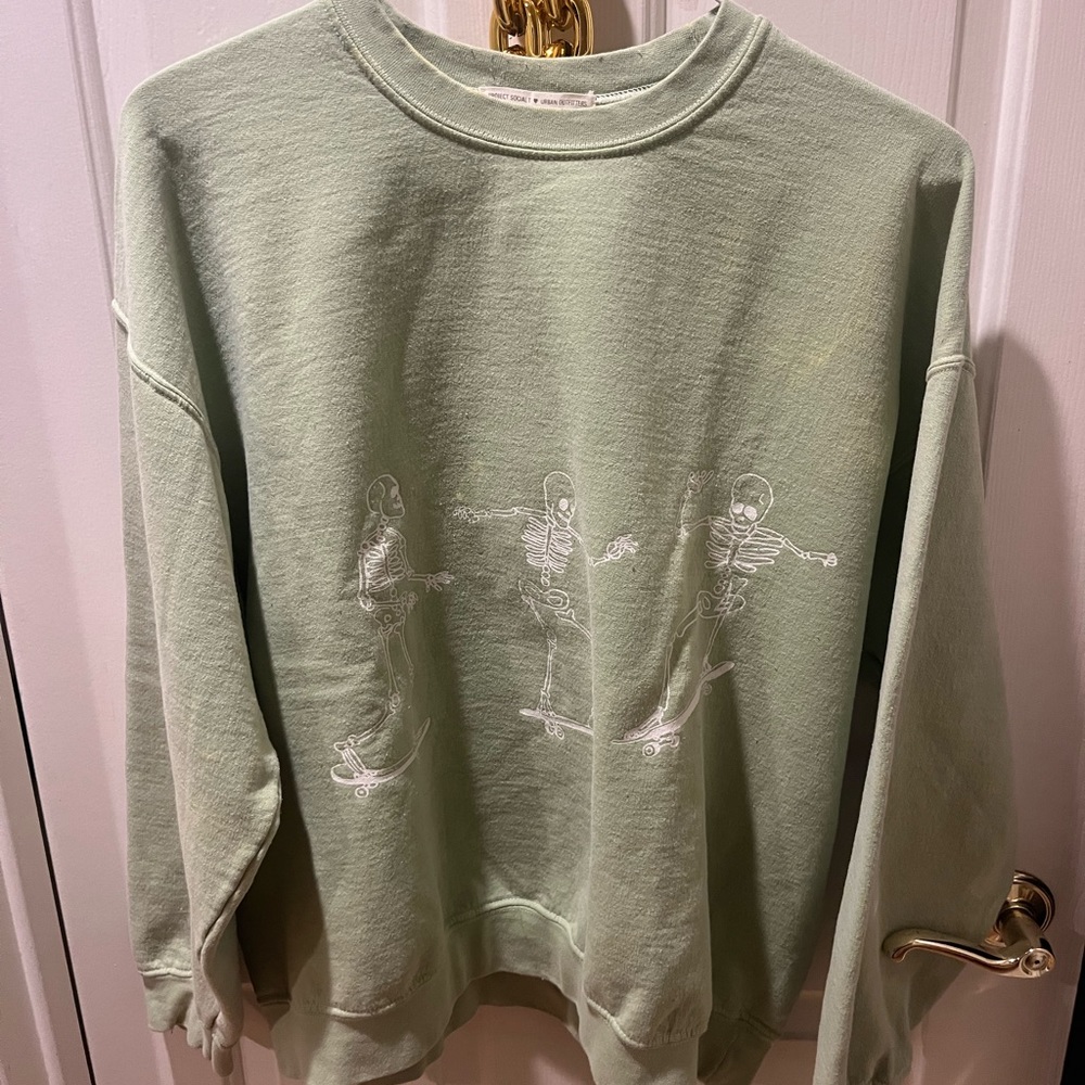 URBAN OUTFITTERS GREEN SKELETON SWEATSHIRT